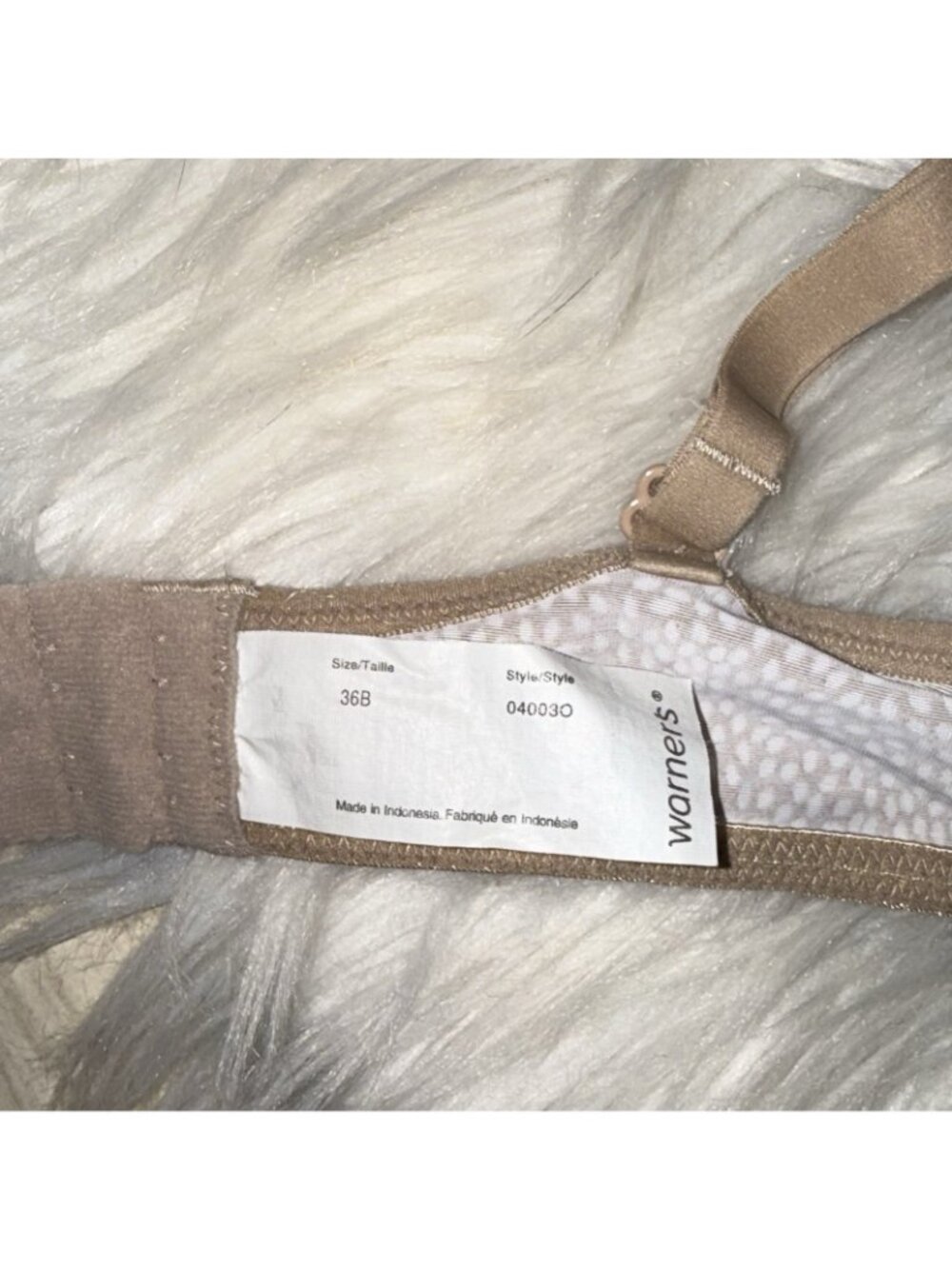 Warners 04003O Light Lift Bra Lightly Padded Wire Free Printed Womens 36B Beige - Picture 6 of 6